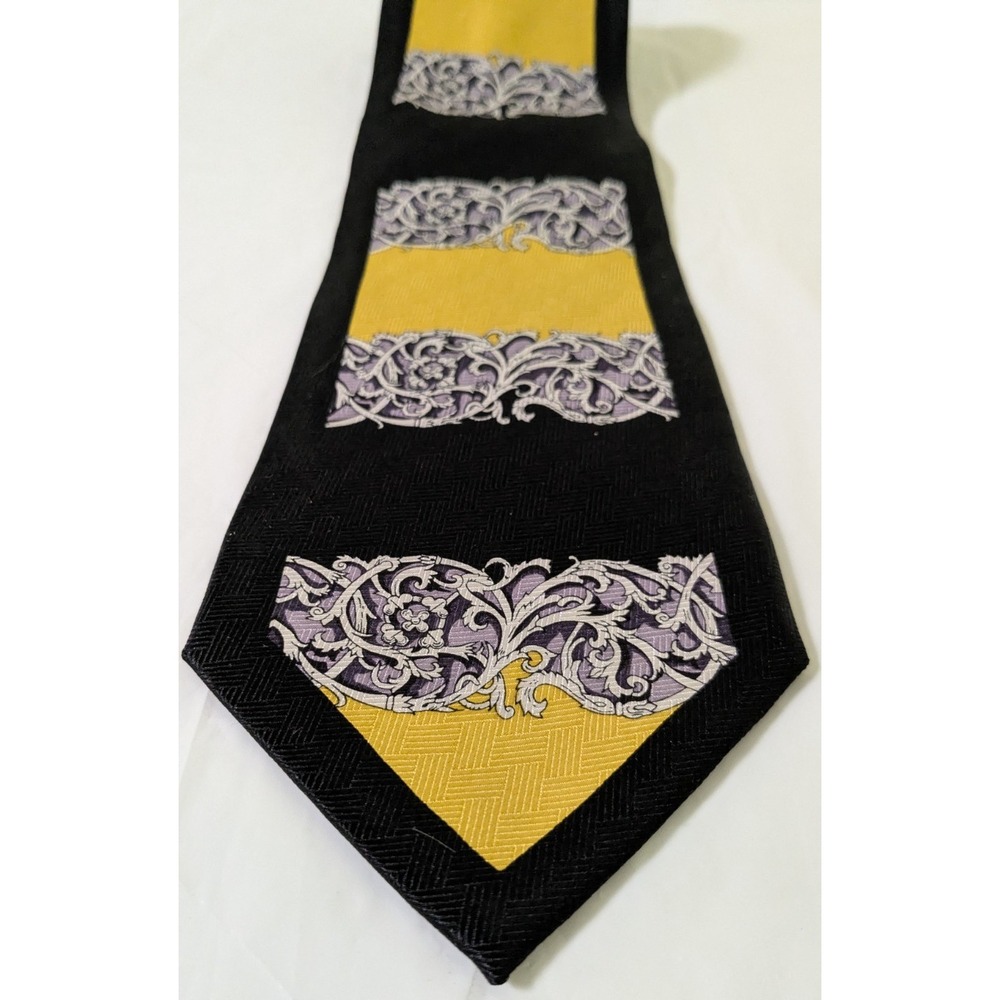 Vintage Pierre Balmain Couture Baroque Art Deco Filigree Silk Tie 57 X 4